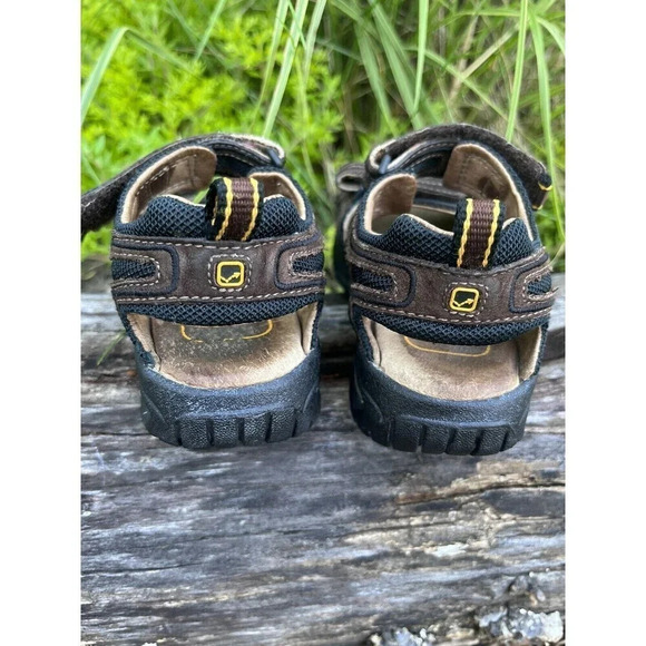 Stride Rite Brown Black Kids Sandals Hook And Loop Closure 9.5 - Picture 6 of 9